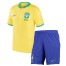 Brazil Home Kids Football Kit 2022