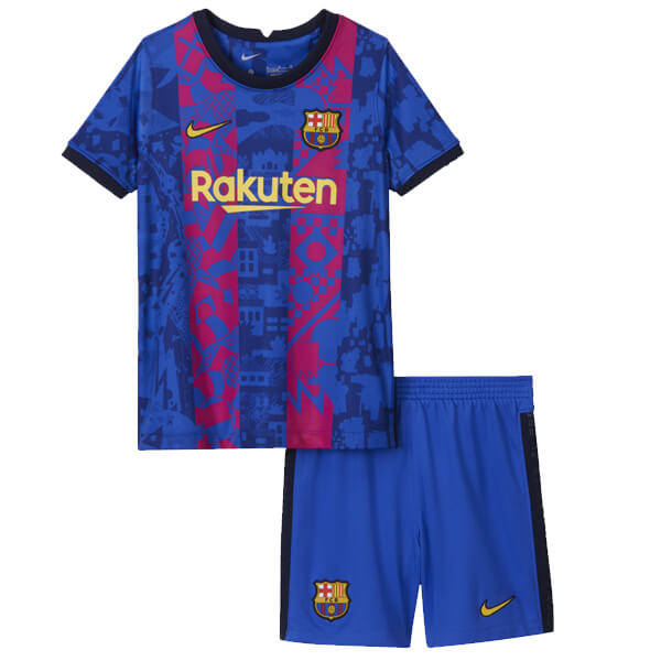 Barcelona Third Kids Football Kit 21 22