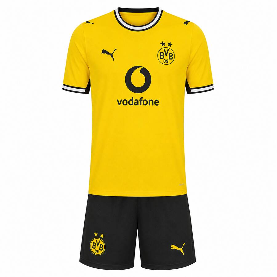 Borussia Dortmund Home Kids Football Kit 26 27