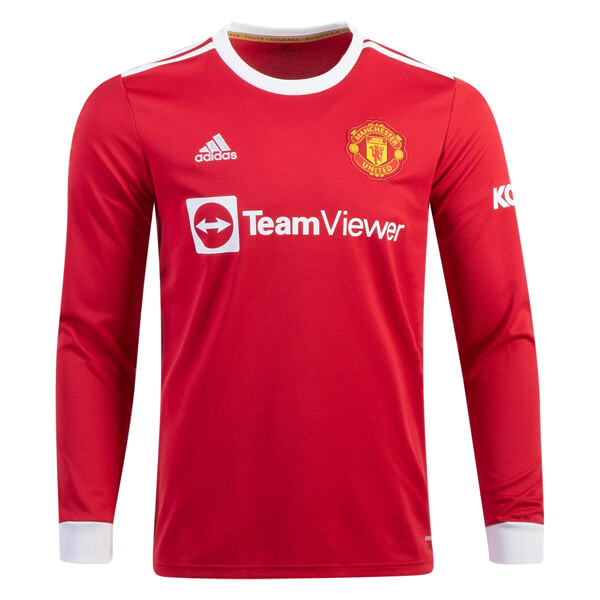 Manchester United Home Long Sleeve Football Shirt 21/22 - SoccerLord