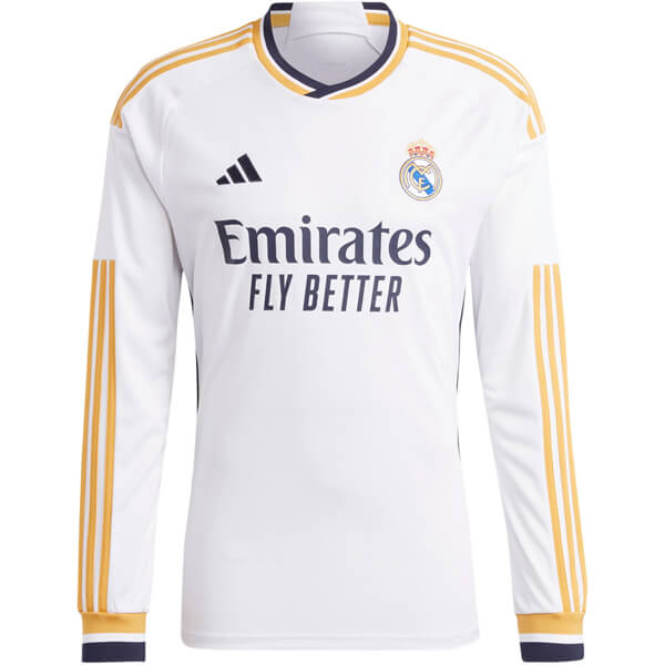 Real Madrid Home Long Sleeve Football Shirt 23 24
