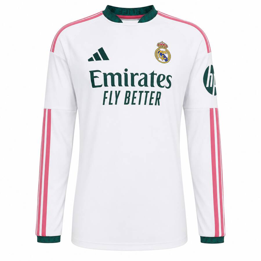 Real Madrid Home Long Sleeve Football Shirt 26 27