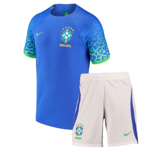 Brazil Away Kids Football Kit 2022