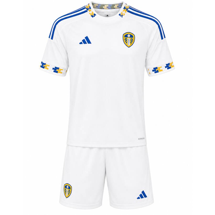 Leeds United Home Kids Football Kit 25 26