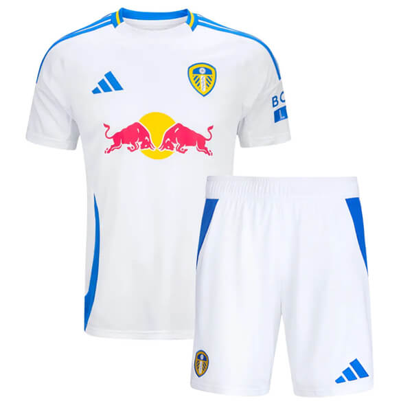 Leeds United Home Kids Football Kit 24 25