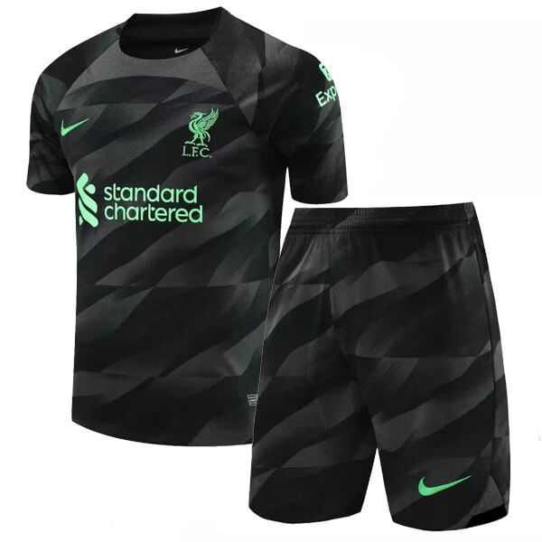 Liverpool Black Goalkeeper Kids Football Kit 23 24