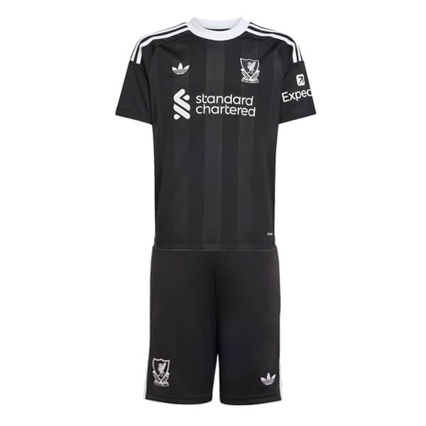 Liverpool Third Goalkeeper Kids Football Kit 25 26 - Black