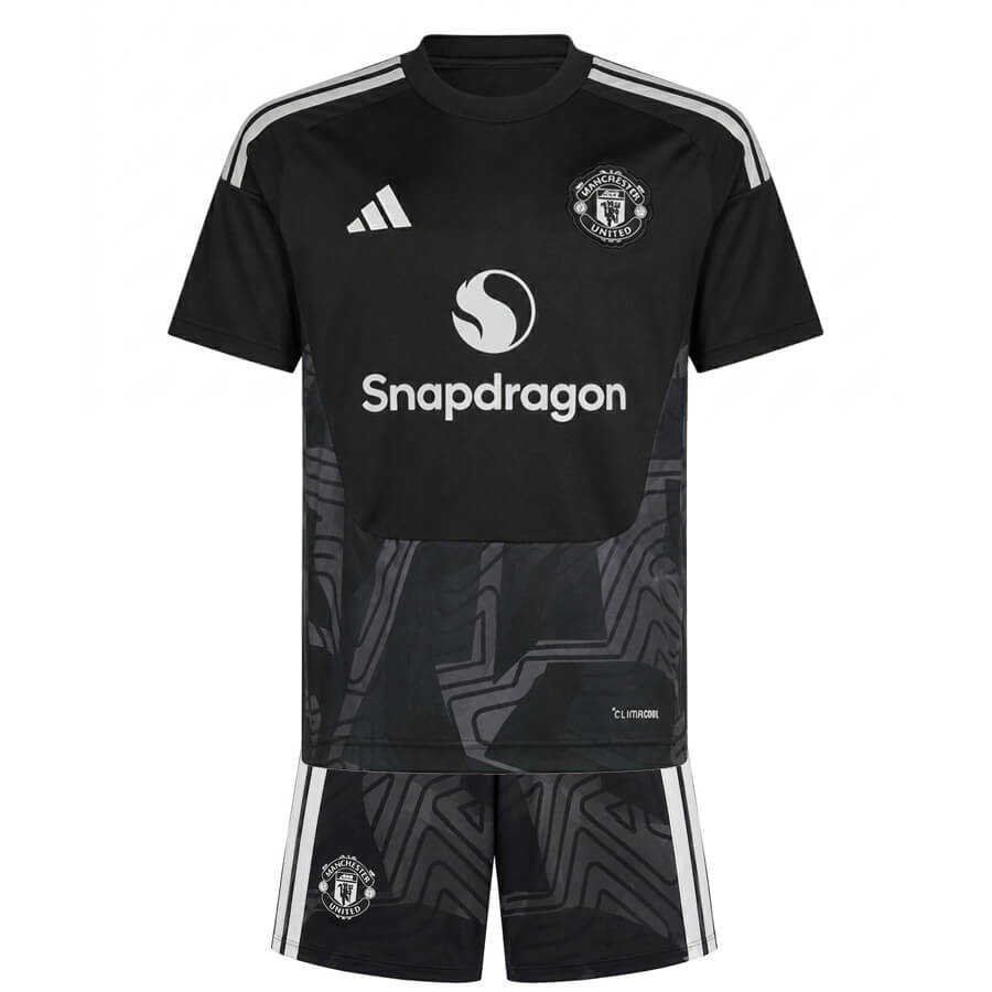 Manchester United Goalkeeper Kids Football Kit 26 27 - Black
