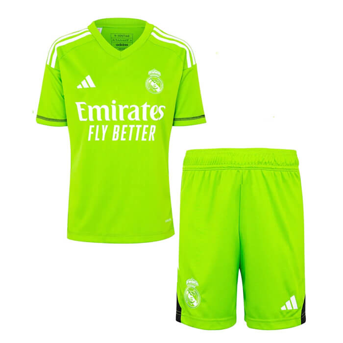 Real Madrid Home Goalkeeper Kids Football Kit 23 24
