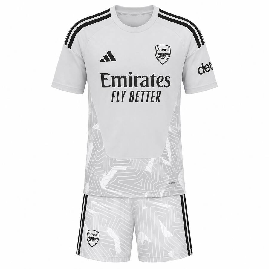 Arsenal Goalkeeper Kids Football Kit Grey 26 27