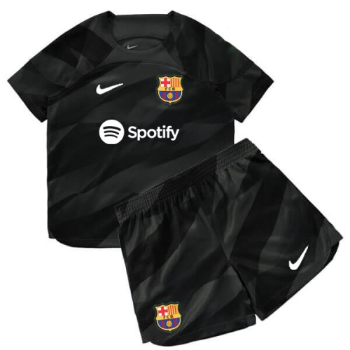 Barcelona Goalkeeper Kids Football Kit 23 24 - Black