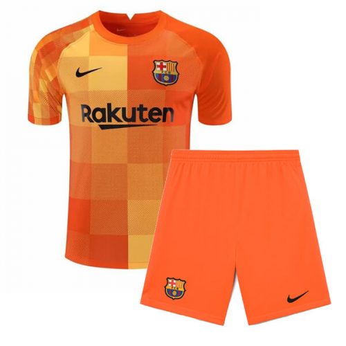 Barcelona Home Goalkeeper Kids Football Kit 21 22