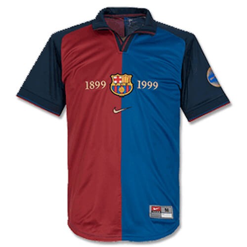 Retro Barcelona Home Centenary Football Shirt 1999