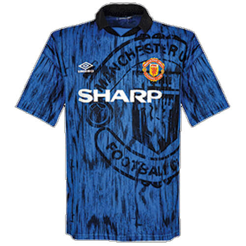 man united blue away kit 1992