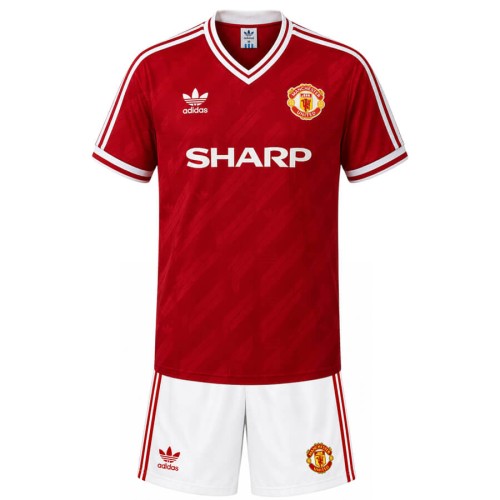 Manchester United Home 1986 Kids Football Kit