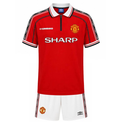 Manchester United Home 1998 1999 Kids Football Kit