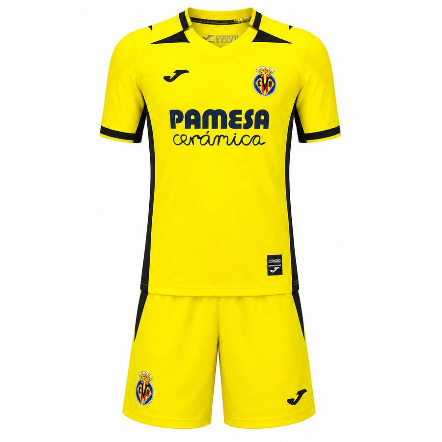 Villarreal Home Kids Football Kit 26 27