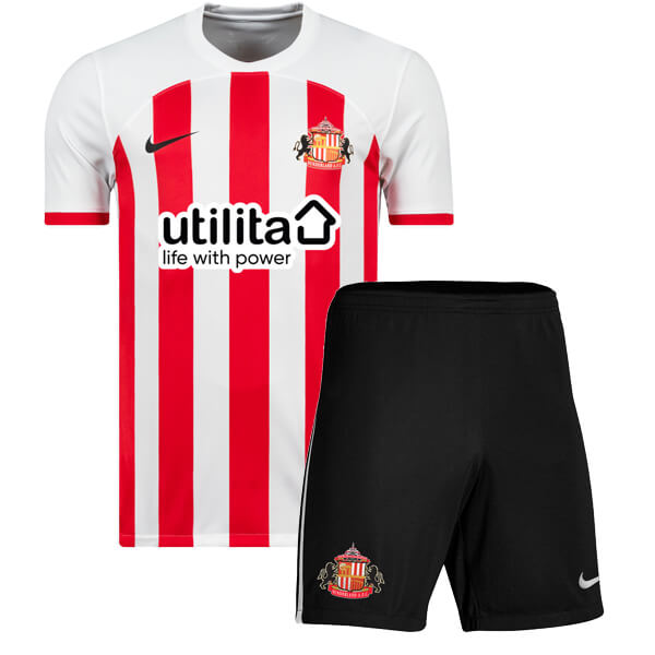 Sunderland Home Kids Football Kit 23 24