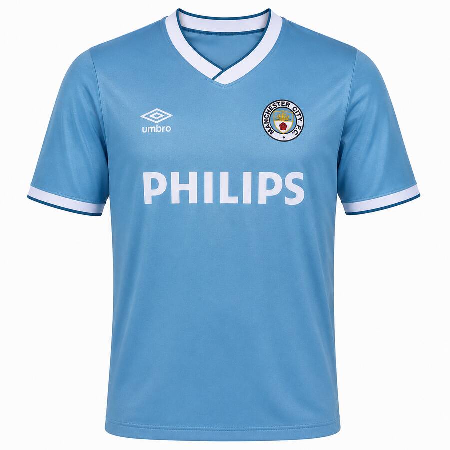 Manchester City Home 1986 1987 Football Shirt