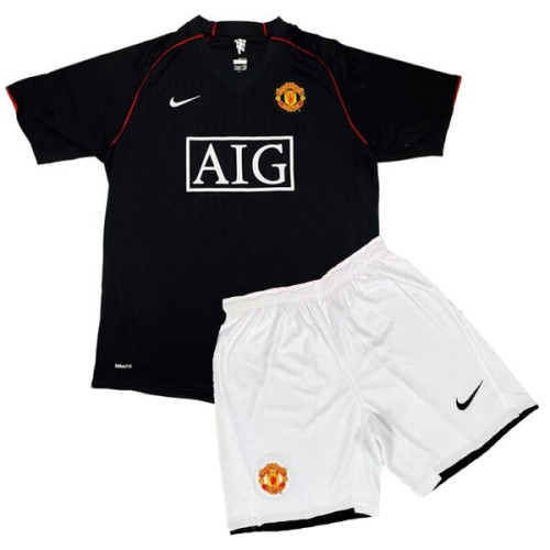 Retro Manchester United Away Kids Football Kit 07 08