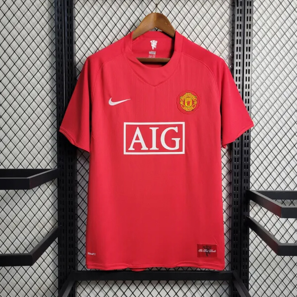 Retro Manchester United Home Football Shirt 07 08