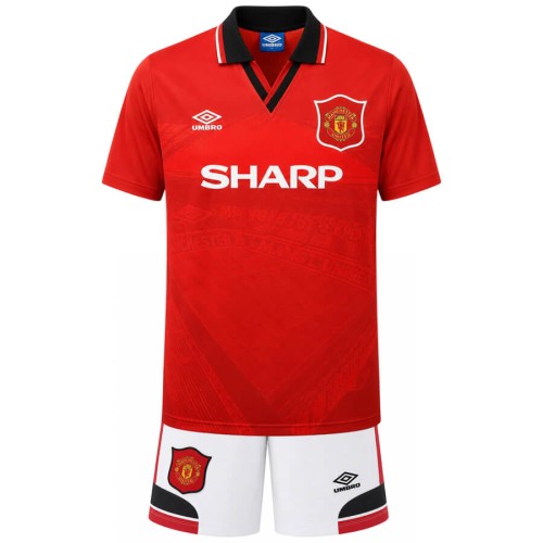 Manchester United Home 1994 1996 Kids Football Kit