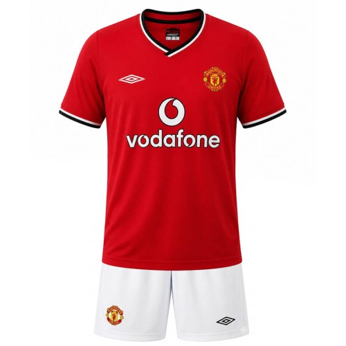 Manchester United Home 2001 2002 Kids Football Kit