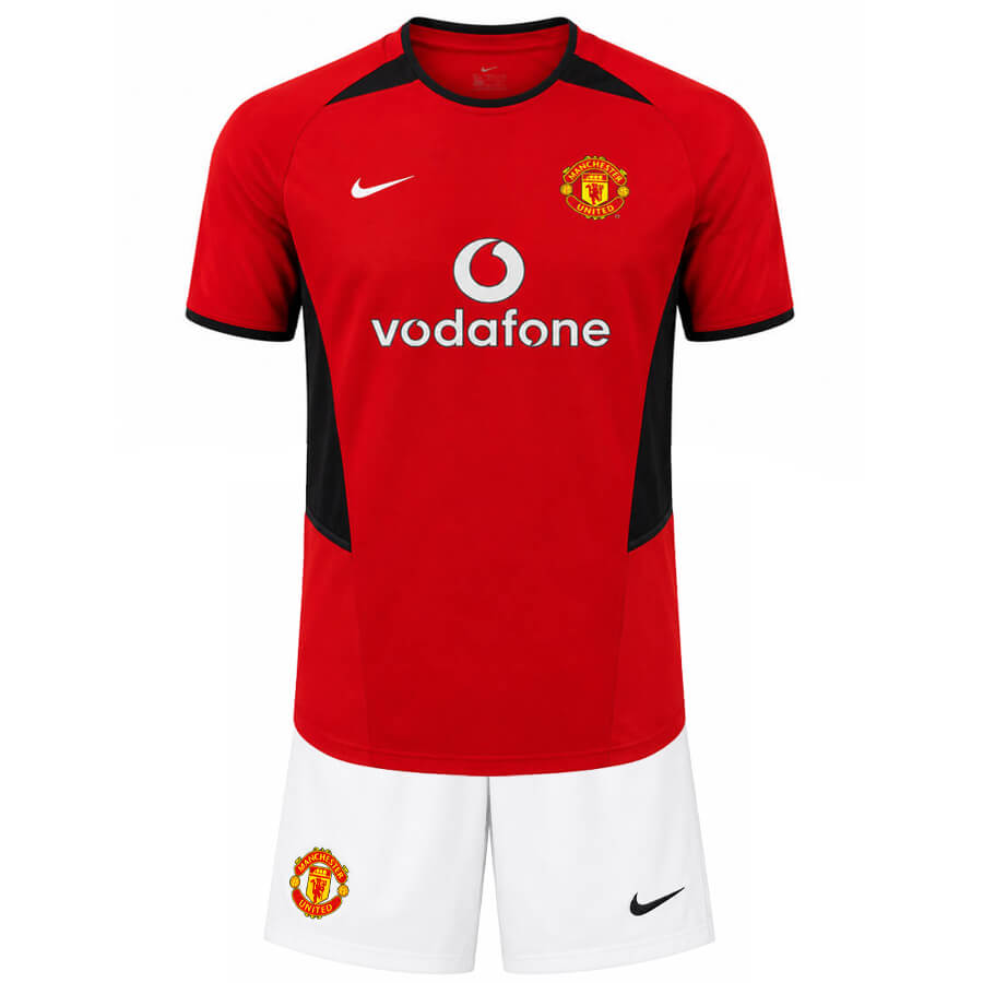 Manchester United Home 2002 2004 Kids Football Kit