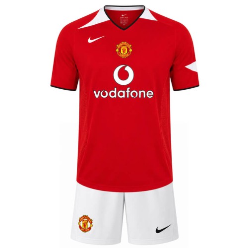 Manchester United Home 2004 2006 Kids Football Kit