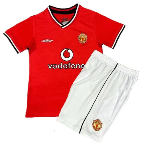 Retro Manchester United Home Kids Football Kit 01 02