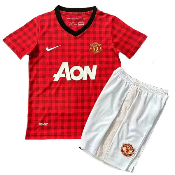 Retro Manchester United Home Kids Football Kit 12 13