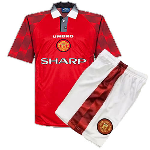 Retro Manchester United Home Kids Football Kit 96 97