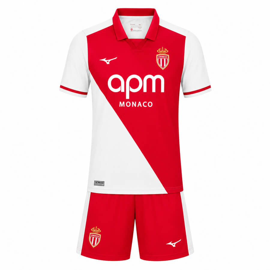 AS Monaco Home Kids Football Kit 26 27