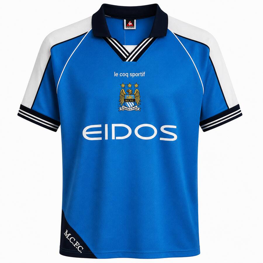 Manchester City Home 1999 2001 Football Shirt