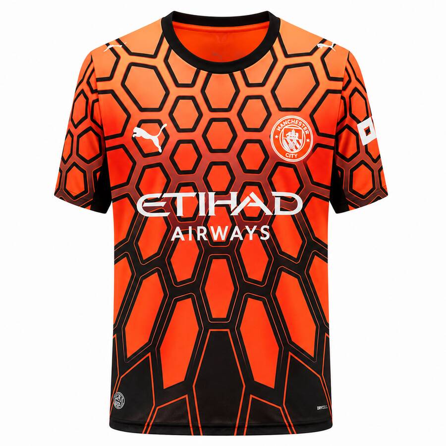 Manchester City Goalkeeper Orange Football Shirt 26 27