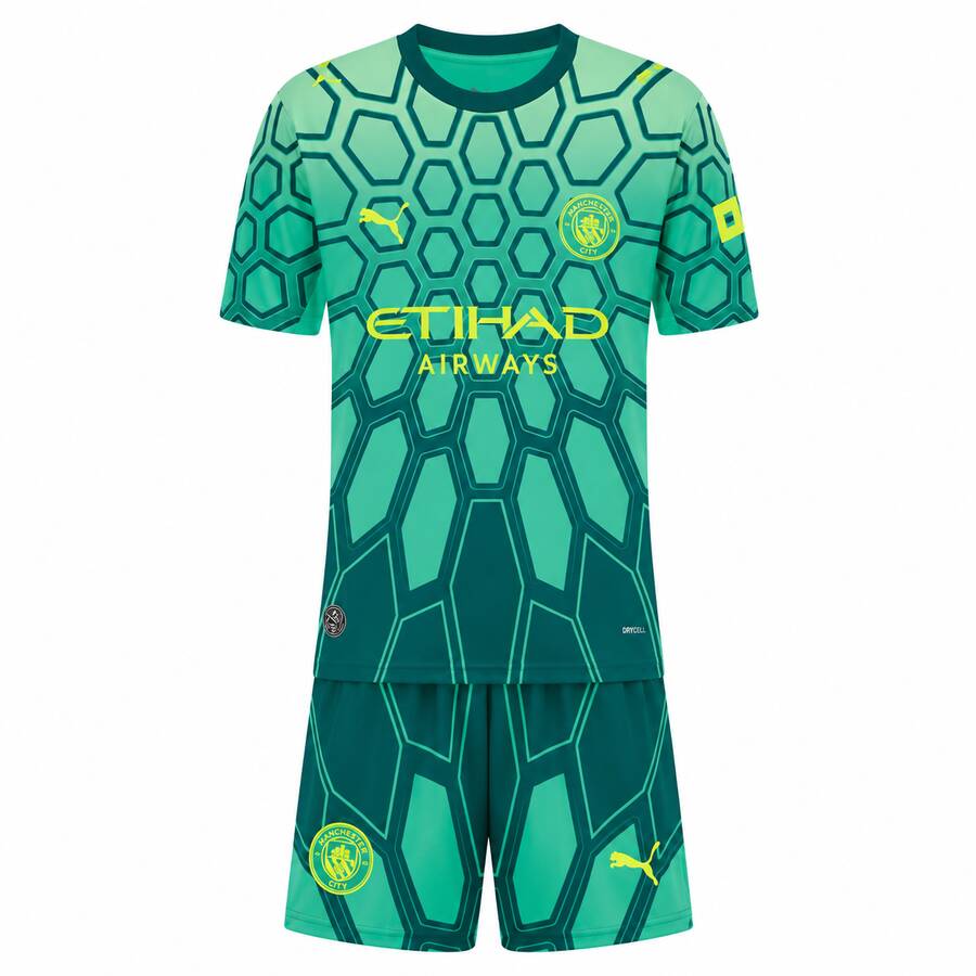 Manchester City Kids Green Goalkeeper Football Kit 26 27