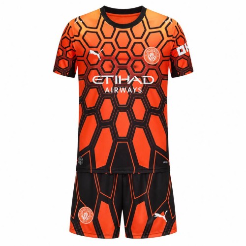 Manchester City Kids Orange Goalkeeper Football Kit 26 27