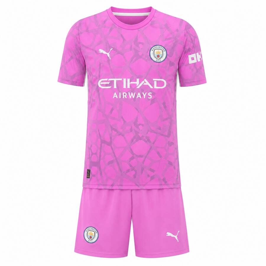 Manchester City Kids Pink Goalkeeper Football Kit 26 27