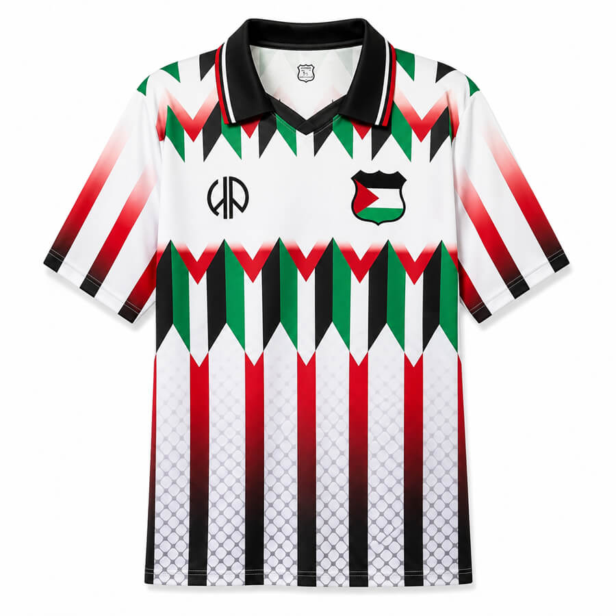 Retro Palestine White Football Shirt