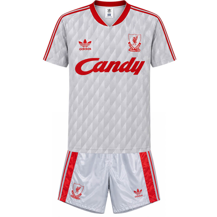 Liverpool Away 1989 1991 Kids Football Kit