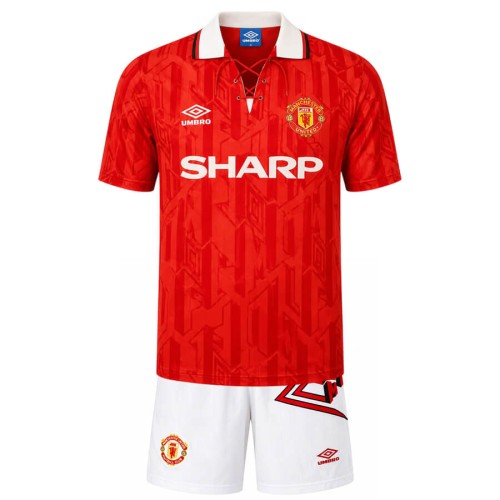 Manchester United Home 1992 1994 Kids Football Kit