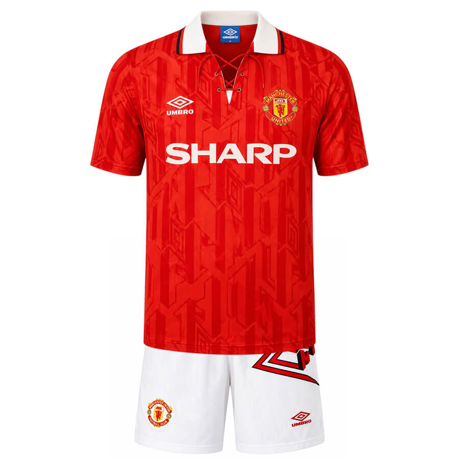 Manchester United Home 1992 1994 Kids Football Kit