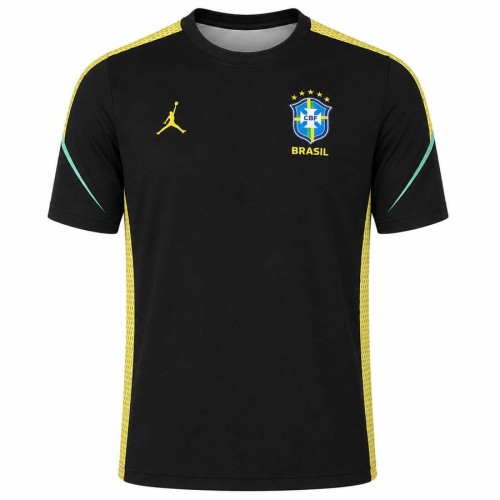 Brazil Jordan Pre Match Black Training Football Top
