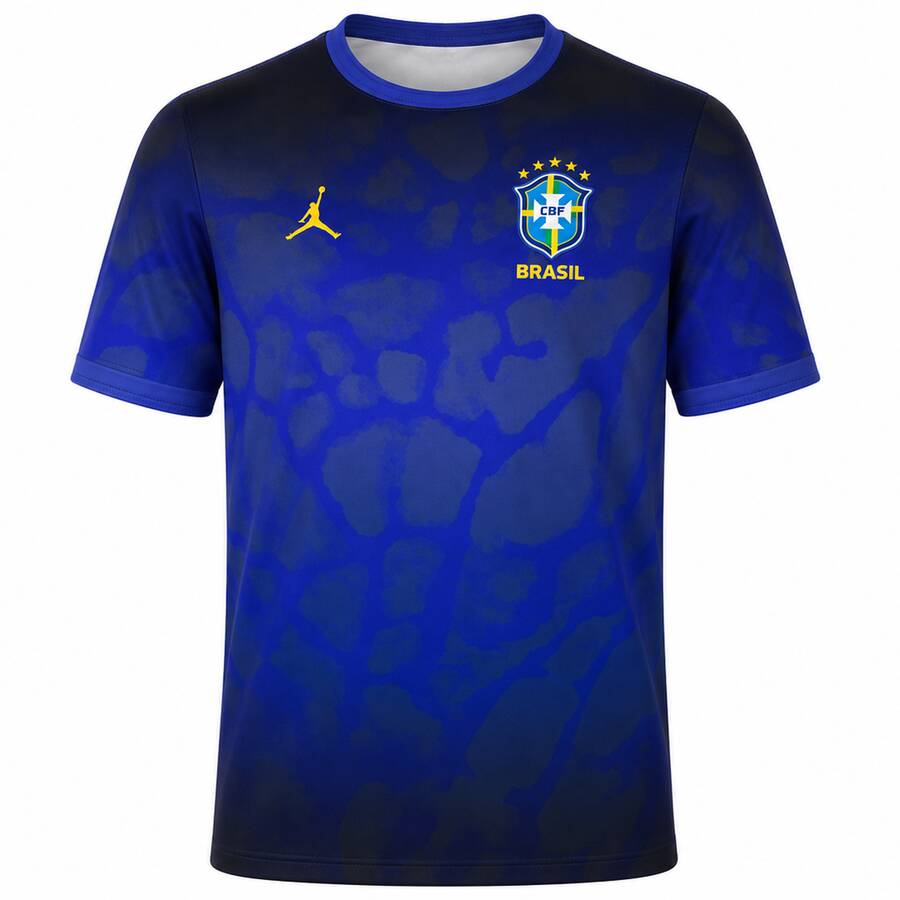 Brazil Jordan Pre Match Blue Training Football Top