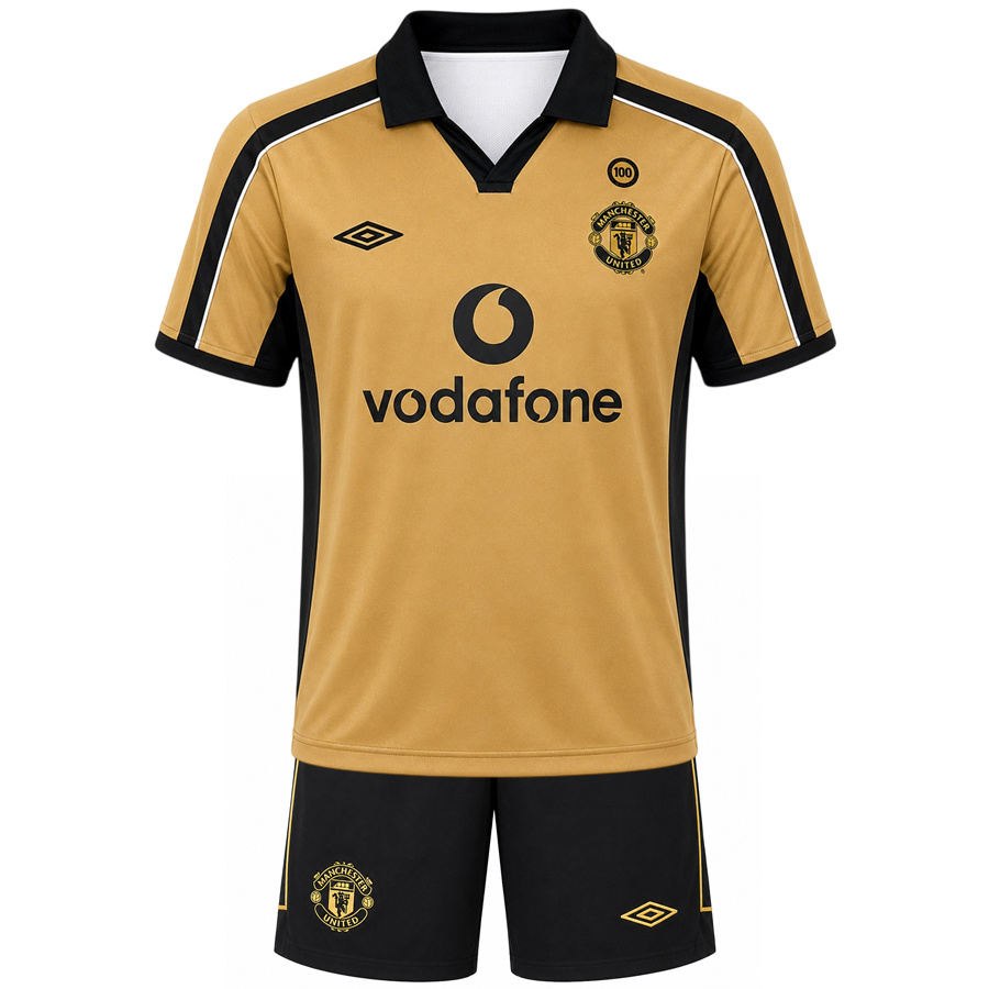 Manchester United 2000 Centenary Gold Kids Football Kit