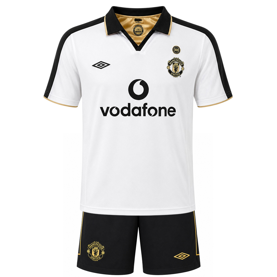 Manchester United 2000 Centenary White Kids Football Kit