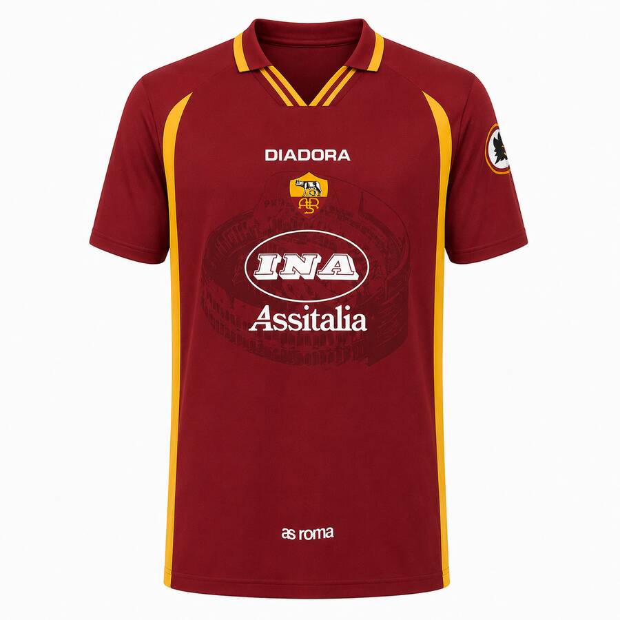 AS Roma Home 1997 1998 Football Shirt