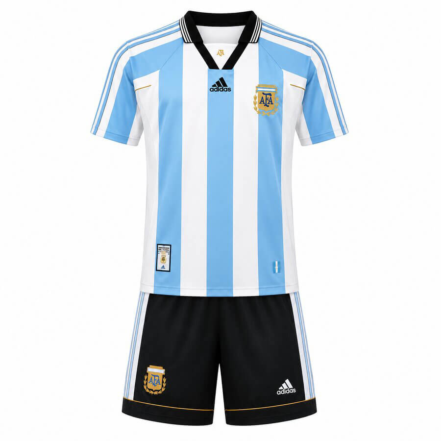 Argentina Home 1998 Kids Football Kit