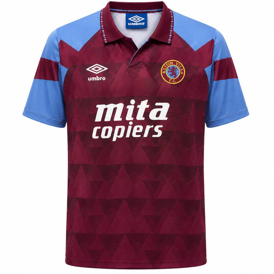 Aston Villa Home 1990 1992 Football Shirt