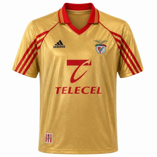 Benfica Away 1998 1999 Gold Football Shirt